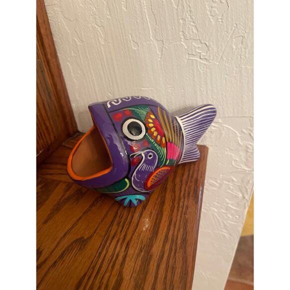 Talavera pottery fish small planter - Picture 1 of 5